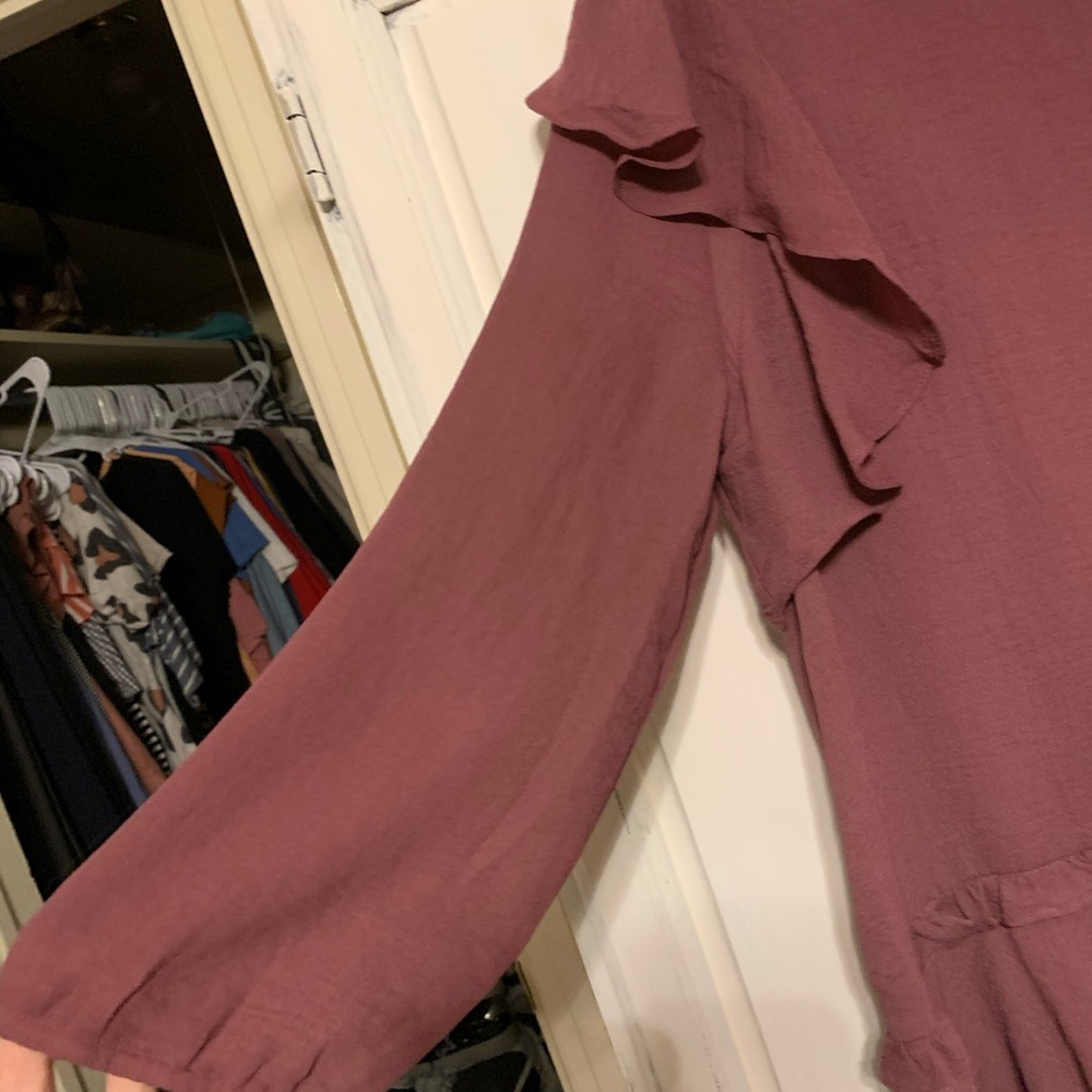 Entro Plum Ruffle Top - Picture 3 of 3